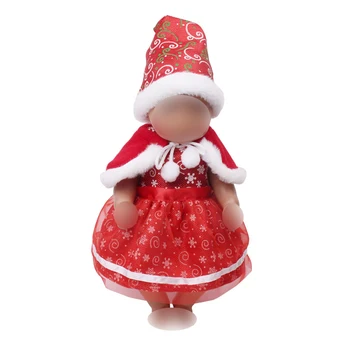 43 cm Baby Boy lalki czerwony strój świętego Mikołaja amerykański noworodka boże Narodzenie kapelusz kostium sukienka zabawki akcesoria pasują 18 calowe dziewczyny f43