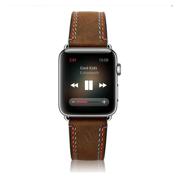 44 mm 40 mm pasek do zegarka Apple Watch Series 5 4 3 2 1 wysokiej jakości pasek z prawdziwej skóry dla Apple Watch bransoletka do godzin 42 mm
