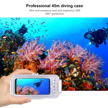 45 m wodoodporna obudowa do nurkowania foto video filmowanie podwodne etui do Galaxy, Huawei, Xiaomi, Google Android OTG smartfon