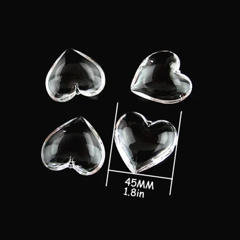 45 mm serce przezroczysty kryształowy żyrandol pryzmaty szklane zawieszki charms żyrandol kryształowe żyrandole De Cristais