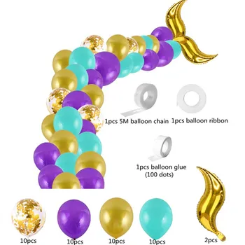 45шт Syrena balony łuk zestaw ogon syreny balon urodziny dekoracje dzieci dorośli hel butla ślubne akcesoria Globos
