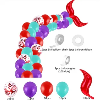 45шт Syrena balony łuk zestaw ogon syreny balon urodziny dekoracje dzieci dorośli hel butla ślubne akcesoria Globos