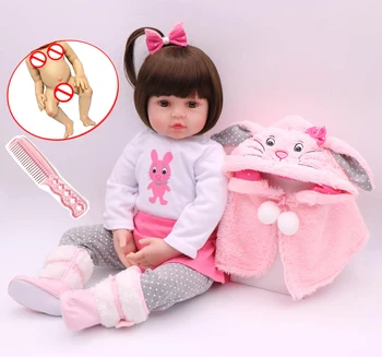 48 cm pełna silikonowy futerał Reborn Baby Doll zabawki jak żywe dziecko księżniczka dzieci prezent urodzinowy moda prezent dziewczyny Bonecas