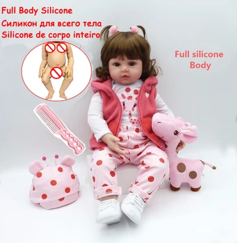 48 cm pełna silikonowy futerał Reborn Baby Doll zabawki jak żywe dziecko księżniczka dzieci prezent urodzinowy moda prezent dziewczyny Bonecas
