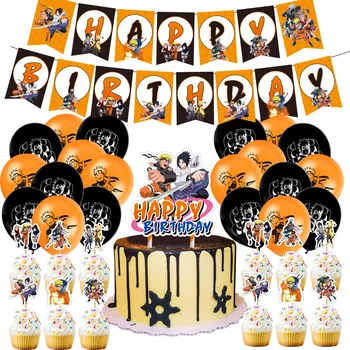 48 szt./kpl. Uzumaki Naruto balony z Okazji Urodzin banner ciasto Topper butle do baby shower Urodziny ozdoby zabawki dla dzieci