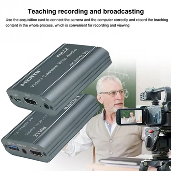 4K 60Hz HDMI Video Capture Card 3,5 mm wyjście audio mikrofon In Game Loop Recording Box 1080P 60fps USB 3.0 2.0 Live Streaming Plate