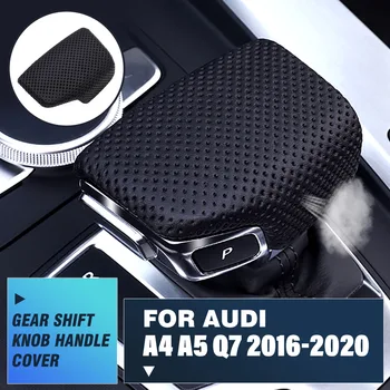 4M1713139F samochodowy stylizacja automatyczna gałka zmiany biegów pokrywa PU skóra gałka zmiany biegów Pokrywa do Audi A4L B9 A5 S5 Q7 Q5L 2017+