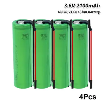 4P 3.6 v 18650 baterie litowe 2100 mah pojemność US18650VTC4 VTC4 18650 akumulator litowo-jonowy Rehcargeable Batetry z DIY żel krzemionkowy kabel