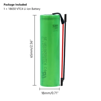 4P 3.6 v 18650 baterie litowe 2100 mah pojemność US18650VTC4 VTC4 18650 akumulator litowo-jonowy Rehcargeable Batetry z DIY żel krzemionkowy kabel