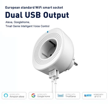 5/3/2/1 szt. 10A Smart WiFi Socket EU Plug podwójny interfejs USB statystyki energii elektrycznej Smart Plug praca z Alexa Google Home