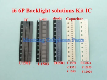 5 kpl. (50 szt.) dla iPhone 6, 6plus Backlight solutions Kit IC U1502+cewka L1503+dioda D1501+kondensator C1530 31 C1505 filtr FL2024-26