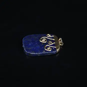 5 szt./lot,naturalny Lapis lazuli o nieregularnym kształcie elektryczna wisiorek,bez leczenia niebieski Lapis lazuli płaski kawałek naturalna miedź wisiorek naszyjnik biżuteria