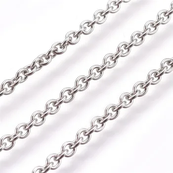 50 m/rolka 304 kanały kablowe, łańcuchy ze stali nierdzewnej łańcuszek z cewką do tworzenia biżuterii DIY bransoletka naszyjnik akcesoria rzemieślnicze