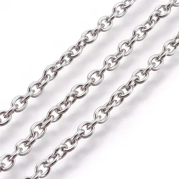 50 m/rolka 304 kanały kablowe, łańcuchy ze stali nierdzewnej łańcuszek z cewką do tworzenia biżuterii DIY bransoletka naszyjnik akcesoria rzemieślnicze