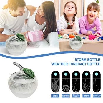 50 ml barometr Apple Storm Glass Creative Drop-shaped Storm Glass Bottle Desktop Weather Weather Station Predictor Decor #T2G