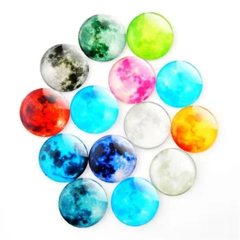 50 szt. Mix Glass Cameo 10-15 mm Flatback świetlny czas drogocenny kamień, szkło patch Księżyc szablon kaboszon kopułową DIY kolorowe biżuteria baza