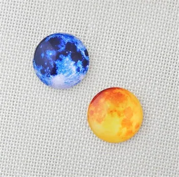 50 szt. Mix Glass Cameo 10-15 mm Flatback świetlny czas drogocenny kamień, szkło patch Księżyc szablon kaboszon kopułową DIY kolorowe biżuteria baza