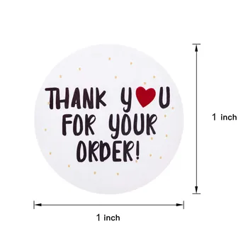 500 sztuk okrągłych naklejek Dziękuję za zamówienie Roll Love White Label Handmade Sticker Packaging Gift Seal Label Packaging Tool