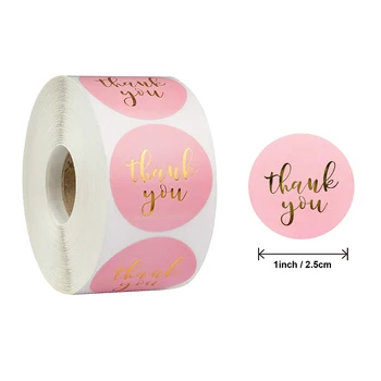 500pcs pasta uszczelniająca rzemiosło biżuteria prezent dziękuję naklejka rolka drukowanie etykiety różowe naklejki