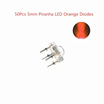 50szt 5mm Piranha LED pomarańczowa dioda 5 mm LED diody emitujące światło diody 4-pin F5 pomarańczowy Piranha LED lampa Диодо