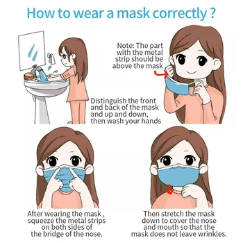 50szt maska do twarzy jednorazowe dorośli ochronna maska anty-kurz usta maska warstwy 3 filtr Maska oddychające małżowina uszna włókniny maski