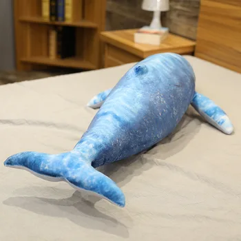 55-130 cm gigant niebieski wieloryb pluszowe zabawki, duże ryby lalka Kit miękkie pluszowe zwierzęta morskie dzieci prezent na Urodziny