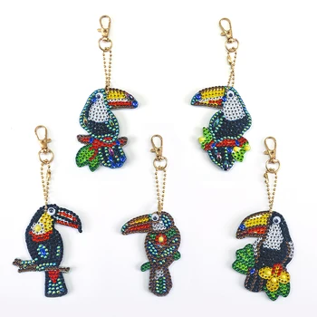 5D DIY Full Special Kształcie Diamond Painting Keychain Animal Diamond Embroidery Key Ring Craft Women Bag KeyChain