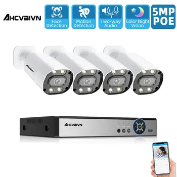 5MP Ultra HD CCTV POE Camera dwukierunkowe audio w formacie H. 265 Kit 8CH NVR Outdoor Home Wodoodporny Video Security Surveillance System Kits