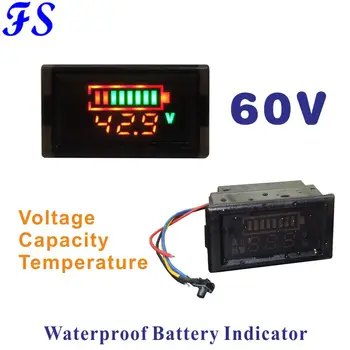 60 w ołowiowo kwasowy akumulator litowy wskaźnik wodoodporny led monitor cyfrowy pojemność baterii miernik napięcia temperatura V tester