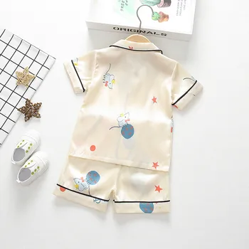 (6M-3T) dziecięca domowa dziecięca z krótkim rękawem, mysz drukowane dziecięce, piżamy, bluzki + krótkie stroje dziecko dzieci wygodne letnie S4