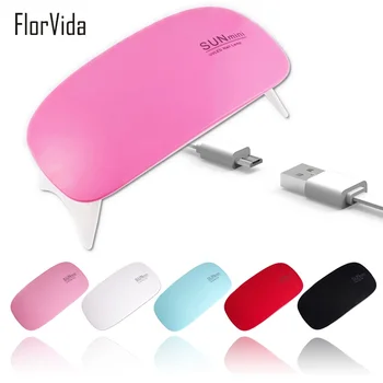 6W Mini LED/UV Lamp USB Plug Mouse Type Pink Black White Red Sky Blue składana lampa UV-żel-lakier do paznokci suszarka maszyna