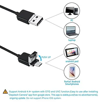 7 mm obiektyw 1 m/2 m wąż przewód USB endoskop kamera boroskopu dla telefonu Android PC naprawa samochodów przegląd endoskop kamera