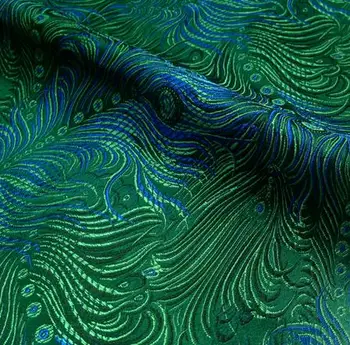 75cm*100cm DIY niebiesko-zielony brokat tkaniny kostium antyczny paw ogon sukienka cheongsam tkaniny brokatowe tkaniny odzież COS tkaniny