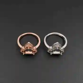8 mm bilion utorować pierścień kwiat głowy różowe złoto powlekane stałe 925 srebro próby regulowane ustawienia pierścienia dla DIY kamienie 1294155