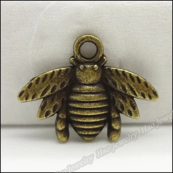 80 szt. vintage, wisiorki wisiorek pszczoła antyczny brąz dopasowania bransoletki naszyjnik DIY, metalowe, biżuteria