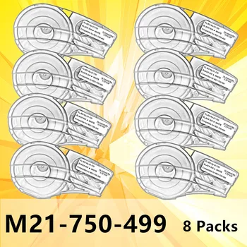 8PK M21 750 499 High Adhesion Cloth Label Tape for M21-750-499 Black On White 4.9 M nylon drukarka BMP21 Plus i LABPAL