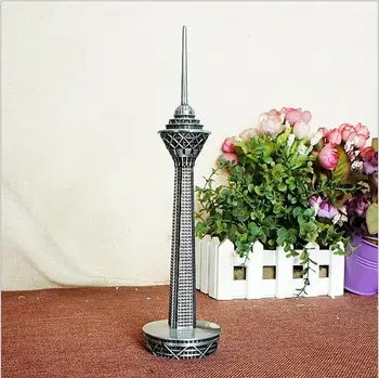 9,8 Cali Moda Iran Milad Tower Metalowe Rzemiosło Model Budynku Znany Na Całym Świecie Architektura Do Dekoracji Domu Przyjaciele Prezent