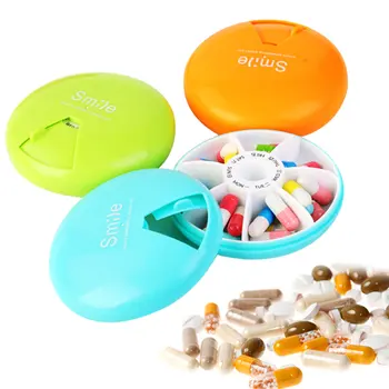 9 cm przenośny podróży Pill Case co tydzień obracać 7 dni leki organizator tabletki dozownik medycyna pojemnik do przechowywania Pillbox EK-New