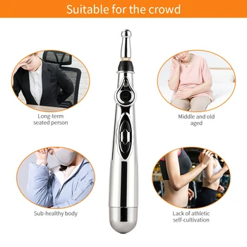9 Poziomów Smart Acupuncture Point Sensor Pen Twarzowy Body Laser Precise Therapy Anti-Virus Massager Meridian Energy Pen Pain Relief