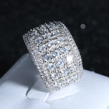 925 anillos Taśmy wielokolorowy kamień serce CZ Austria Kryształ opal szerokie pierścienie dla kobiet rocznika kamienie urodzenia męskie pierścień biżuteria