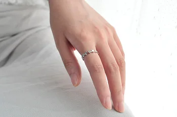 925 srebro gwiazda Cyrkon otwarte pierścienie dla kobiet moda zapobiec alergii srebro-srebro-biżuteria