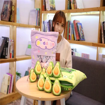 A bag of animals plush toys simulation snack throw pillow kawaii restauracja avocado sumikko gurashi hamster creative toys for children/baby