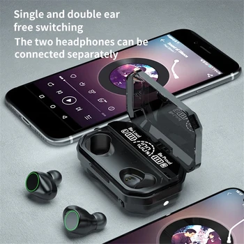 A16 TWS Bluetooth słuchawki sportowe, słuchawki bezprzewodowe stereo gaming słuchawki wodoodporny 2000mAh Power Bank Erbuds z mikrofonami