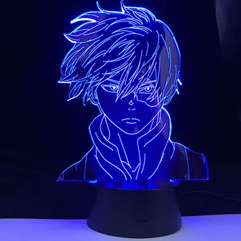 Academia Shoto Todoroki Face Anime My Hero Design Led Night Light lampa dla dzieci Child Boys Bedroom Decor akrylowa lampa prezent
