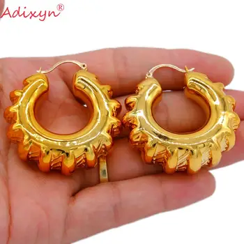Adixyn Hollow India Jewelry Set Gold Color Earring/Naszyjnik/Pendant Fashion African Women Wedding Jewelry N10162
