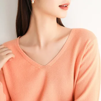 Adohon 2020 kobieta zima kaszmirowy sweter jesień dzianiny swetry wysokiej jakości ciepły kobiecy zgrubienie V-neck