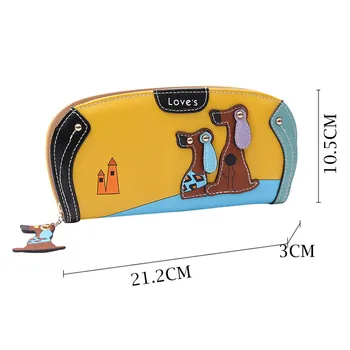 Aelicy wysokiej jakości nowy projekt kreskówka pies kobiety portfel torba sztuczna skóra modne torebki kobiety z długim projekt portfel portmonetka