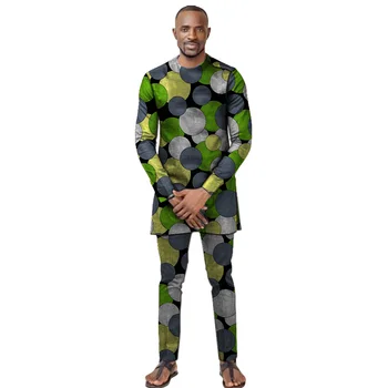 Afrykańska koszula męska, odpowiednia Pnt Fashion Dashiki Tops+spodnie na zamówienie męskie stroje Ankara Pant Set For Party