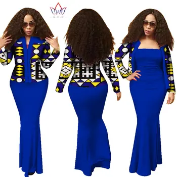 Afrykański zestaw z 2 przedmiotów dla kobiet 2020 nowy styl Dashiki Crop Top długa sukienka kostiumy plus rozmiar tradycyjna odzież WY1313