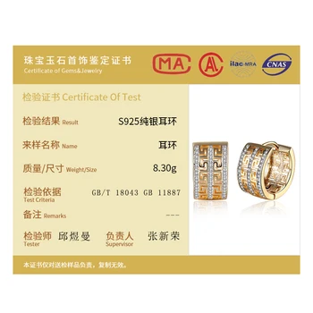 AGLOVER 1.7 cm moda S925 srebrne kolczyki podwójny rząd sprawdzone Cyrkon kolczyki dla kobiet ślubne biżuteria prezenty